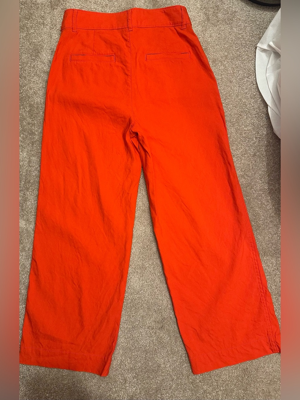 LOFT Palmer Wide Leg Crop Pants in Linen Blend in Red - Picture 5 of 8